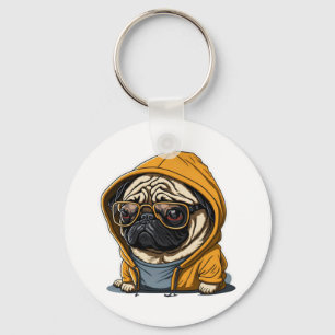 Llavero ¡Impresión de Hoodie de Bulldog francés! Camiseta 