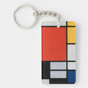 Llavero Impresión de la composición de Piet Mondrian en ro