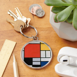 Llavero Impresión de la composición de Piet Mondrian en ro