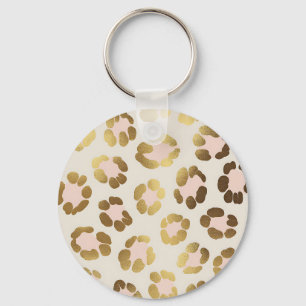 Llavero Impresión de leopardo dorado y rosa pastel Chic An