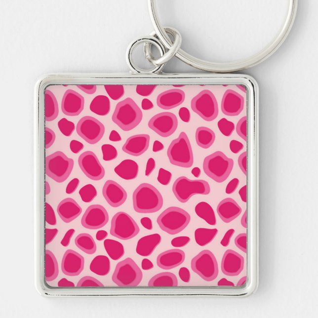Llavero Impresión de leopardo - Fuchsia y rosa claro (Frente)
