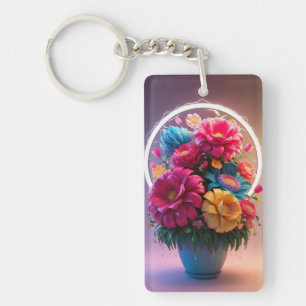 Llavero Impresión de lienzo envuelto en falso