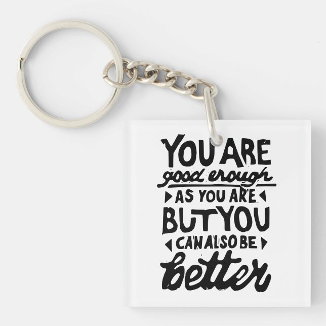 Llavero Impresión de línea de cotización motivadora (Frente)