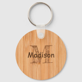 Llavero Impresión de madera de bambú marrón claro Guay Mon