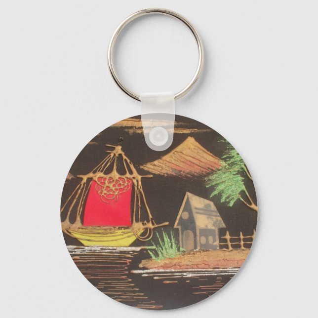 Llavero Impresión de pintura de aceites en el paisaje del  (Anverso)