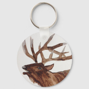 Llavero Impresión de pintura de animales de Elk