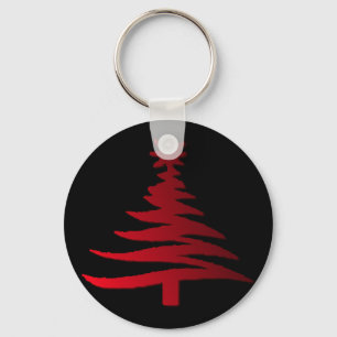 Llavero Impresión de plantilla de árbol de Navidad moderno