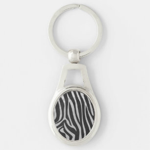 Llavero Impresión de zebra negra y gris claro