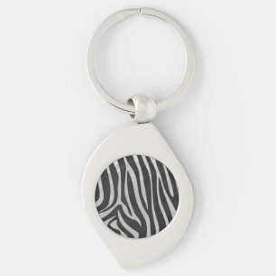 Llavero Impresión de zebra negra y gris claro