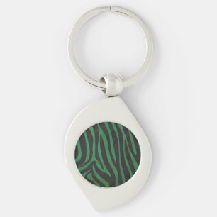 Llavero Impresión en negro y verde cebra