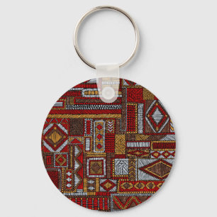 Llavero Impresión étnica bordada estilo de mosaico