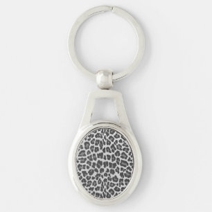 Llavero Impresión gris claro y gris claro de leopardo