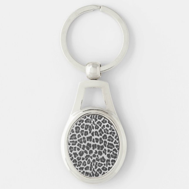 Llavero Impresión gris claro y gris claro de leopardo (Anverso)