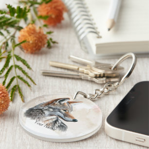 Llavero Impresión Rústica de Cottagecore Country Coyote