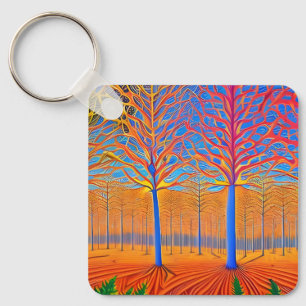 Llavero Impresionante bosque de bosques de arte moderno