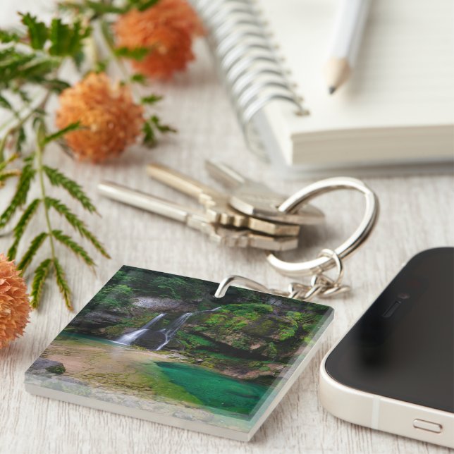 Llavero Impresionante cascada Virje, Poster de Eslovenia (Frente Derecha)