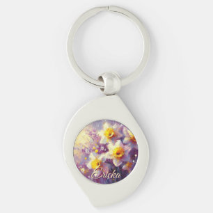 Llavero Impresionante Daffodil Floral Purple personalizado