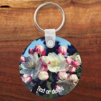 Llavero Impresionante flor en flor de primavera personaliz