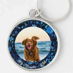 Llavero Impresionante foto de perro floral Keepsake Keycha