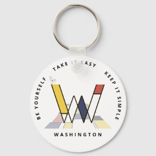 Llavero Impresionante Neoplasticismo Art Monograma. Letra 