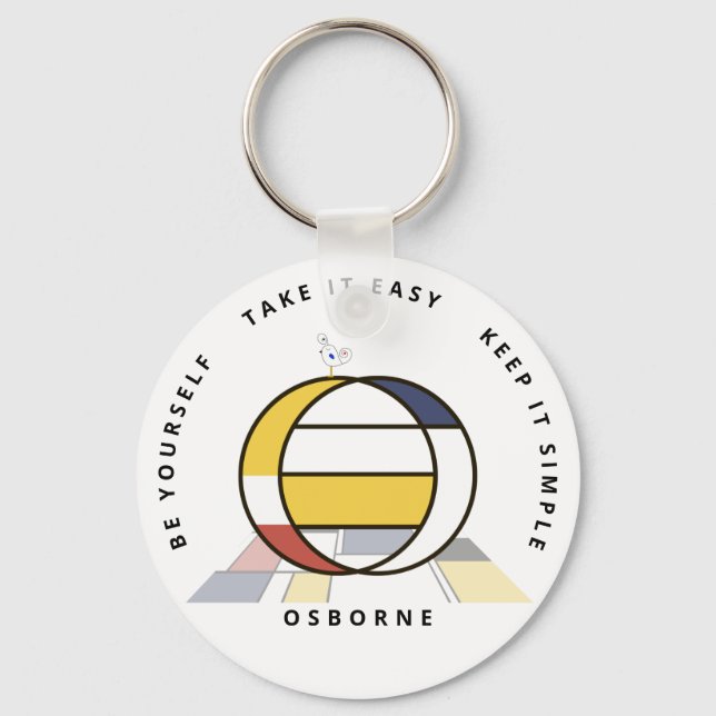 Llavero Impresionante Neoplasticismo Art Monograma. Letra  (Anverso)