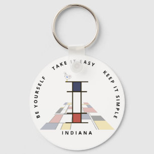 Llavero Impresionante Neoplasticismo Art Monograma. Letra 