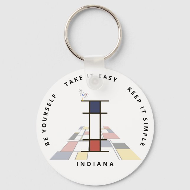 Llavero Impresionante Neoplasticismo Art Monograma. Letra  (Anverso)