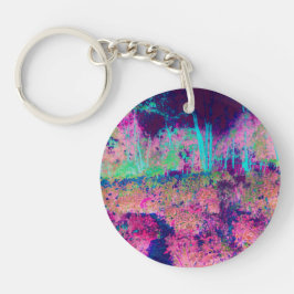 Llavero Impresionante paisaje morado y rosa caliente