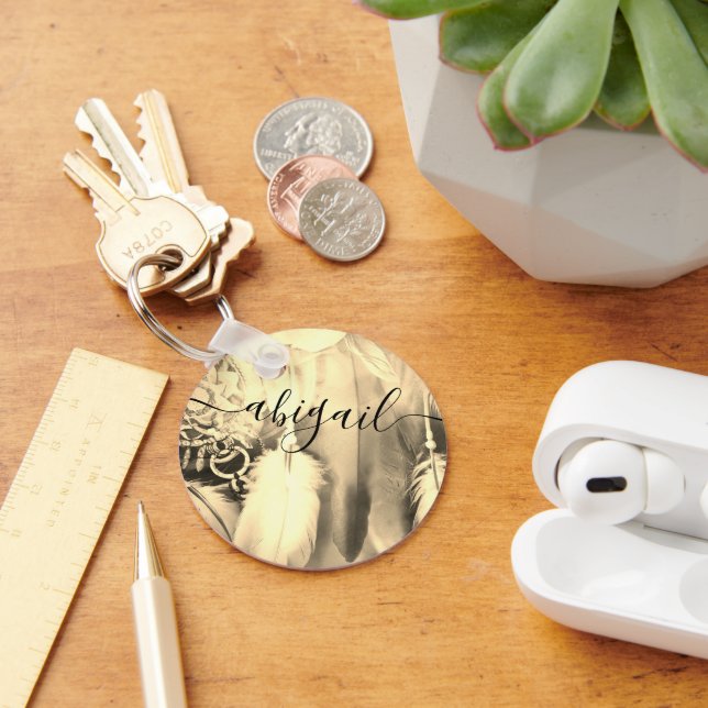 Llavero Impresionantes plumas de Dreamcatcher Boho estilo  (Escritorio )