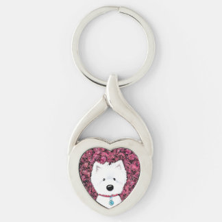 Llavero Impresiones Florales Fluffy Westie