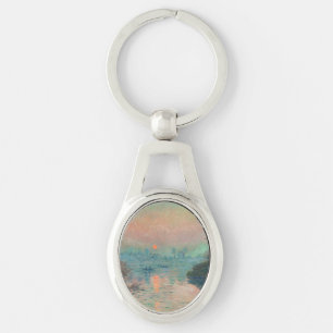 Llavero Impresionismo de arte fino del atardecer de Monet 