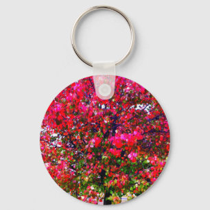 Llavero Impresionista rosa otoño deja árboles