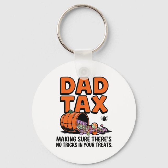 Llavero Impuesto a papá: Asegurarse de que no hay trucos e (Anverso)