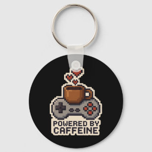 Llavero Impulsado Por Cafeína Arte De Píxeles Jugador Aman