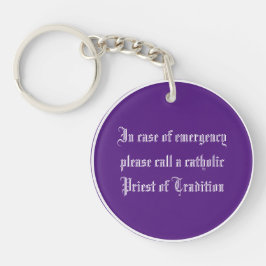 Llavero in case of emergency call a cathol priest
