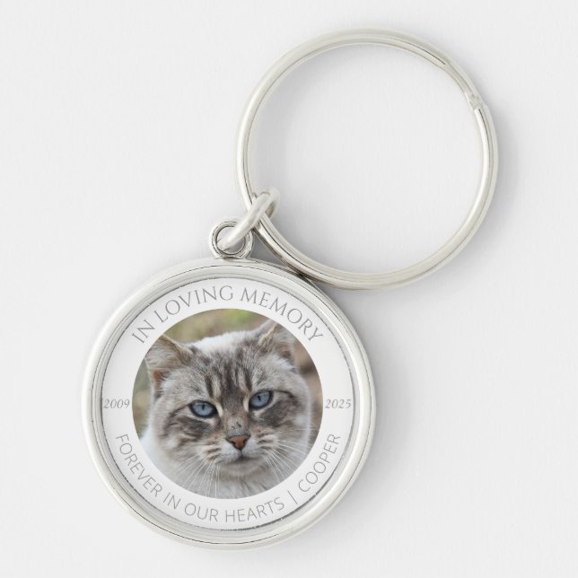 Llavero In Loving Memory Custom Pet Photo & Name Keychain (Frente)