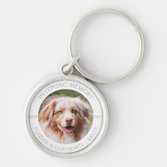 Llavero In Loving Memory Custom Pet Photo & Name Keychain (Frente)