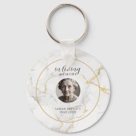 Llavero In Loving Memory with Photo | marble gold 