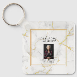 Llavero In Loving Memory  with Photo | marble gold