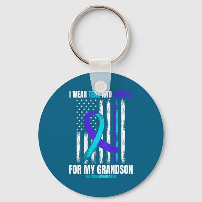 Llavero In Memory Of My Grandson Suicide Awareness Flag Ba (Anverso)