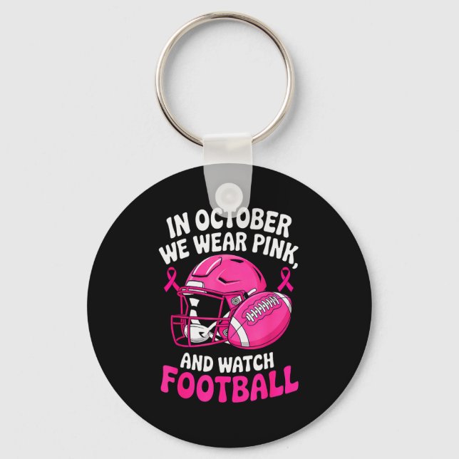 Llavero In October We Wear Nk Breast Football Cancer Aware (Anverso)