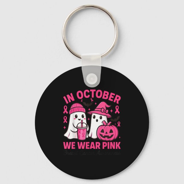 Llavero In October We Wear Nk Ghost Breast Cancer Awarenes (Anverso)
