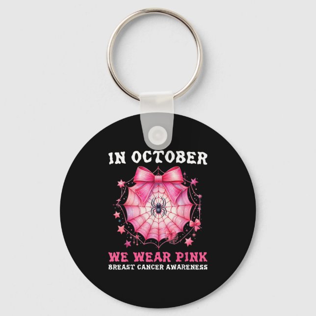 Llavero In October We Wear Nk Sder Web Breast Cancer Aware (Anverso)
