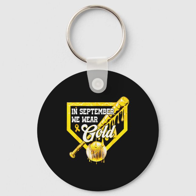 Llavero In September We Wear Gold Baseball Drip Boy Childh (Anverso)