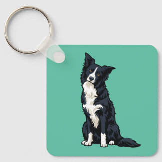Llavero Inclinación de cabeza de adorable Border Collie
