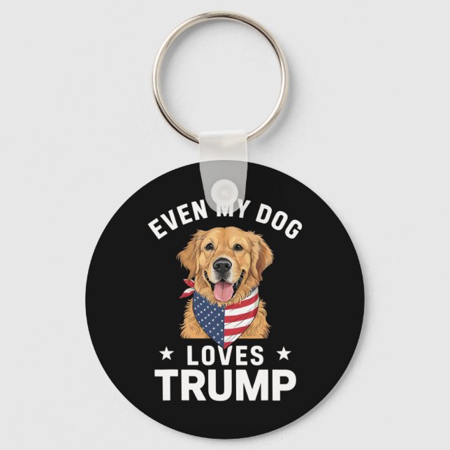 Llavero Incluso a mi perro le encanta Trump Bandera Estado (Anverso)