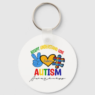 Llavero Increíble autismo apoya el amor por la paz acepta