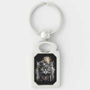 Llavero Increíble gato steampunk 