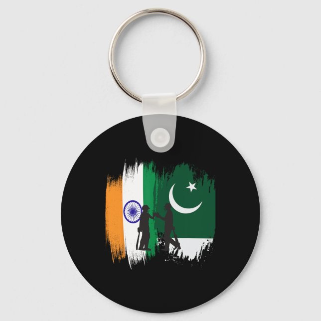 Llavero India And Pakistan Cricket Patriotic Gift For Fina (Anverso)