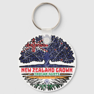 Llavero India India Nueva Zelanda raíces de árbol neozelan